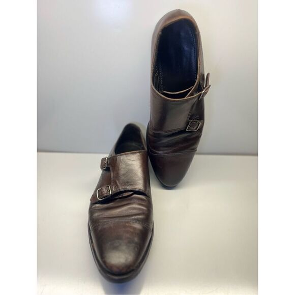 SUITSUPPLY Brown Leather Double Monk Strap Dress Men’s Shoes EU 42/ 8 US main image 9